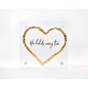 3x3 frame with heart- He holds every tear