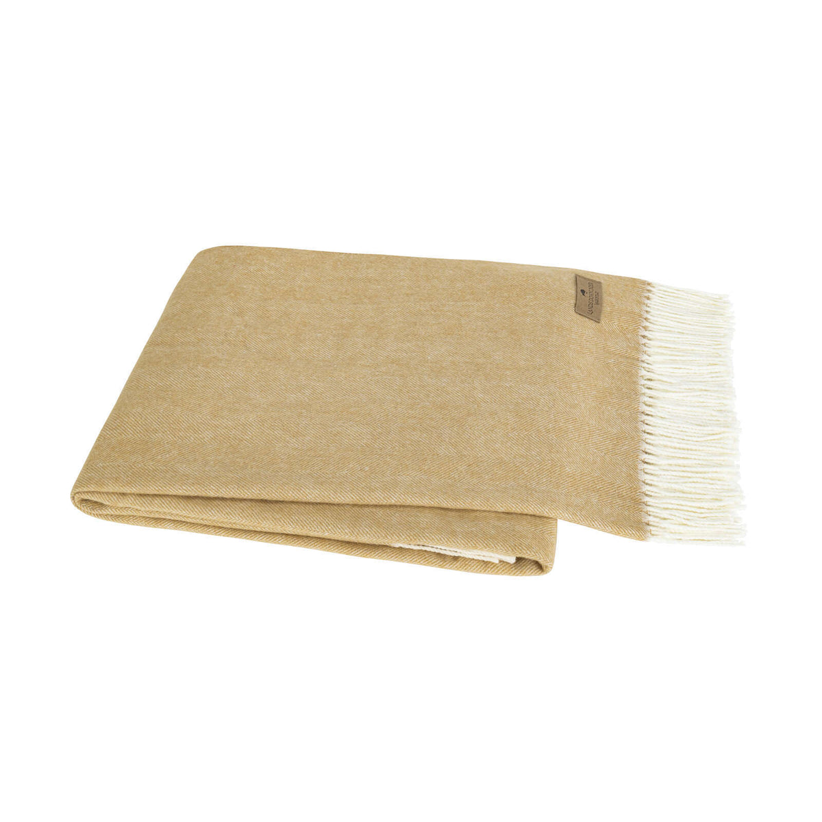 Italian Herringbone Throw, Gold