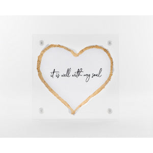 3x3 frame with heart-It is well with my soul