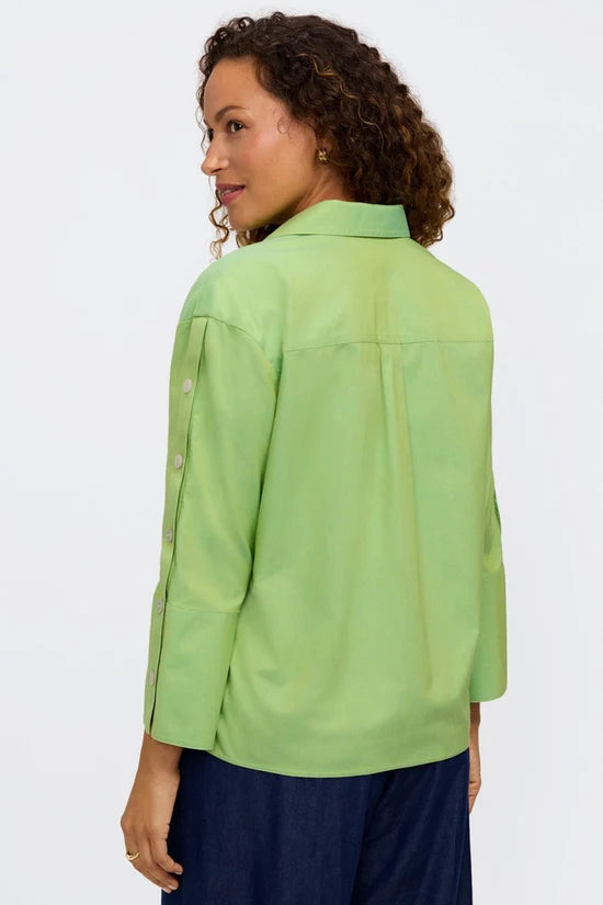 Lainey 3/4 Button Popover Shirt, Mojito