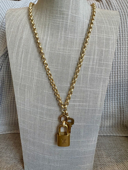 Long Toggle Louis Vuitton Lock Necklace