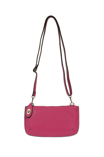 Fuchsia Mini Crossbody Wristlet Clutch