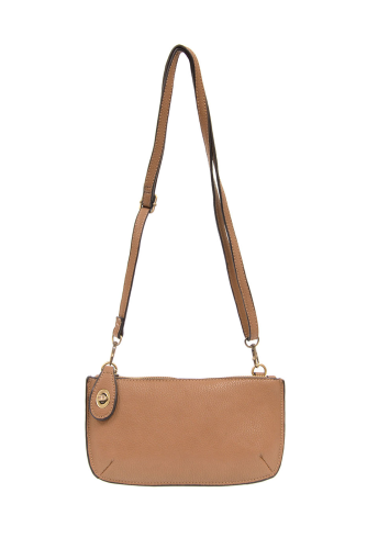 Camel Mini Crossbody Wristlet Clutch