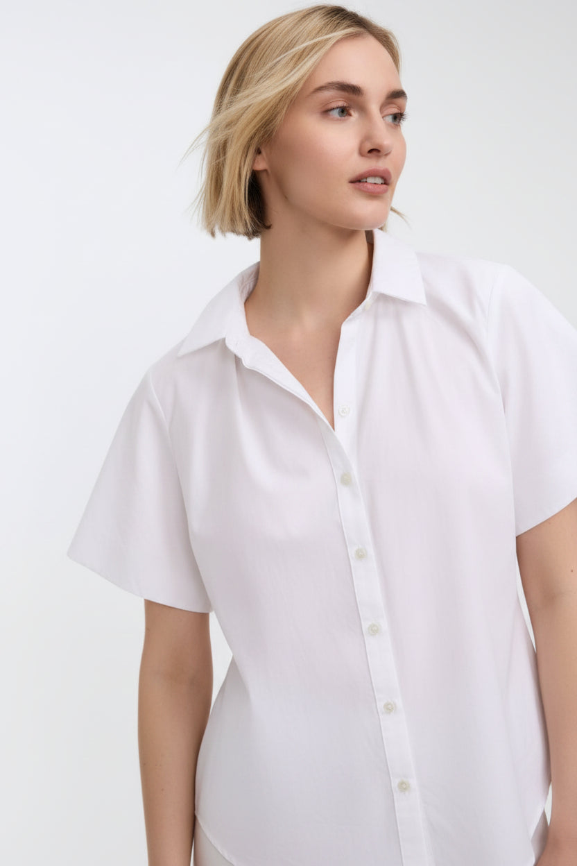 Paula Spuff Sleeve Shirt, White