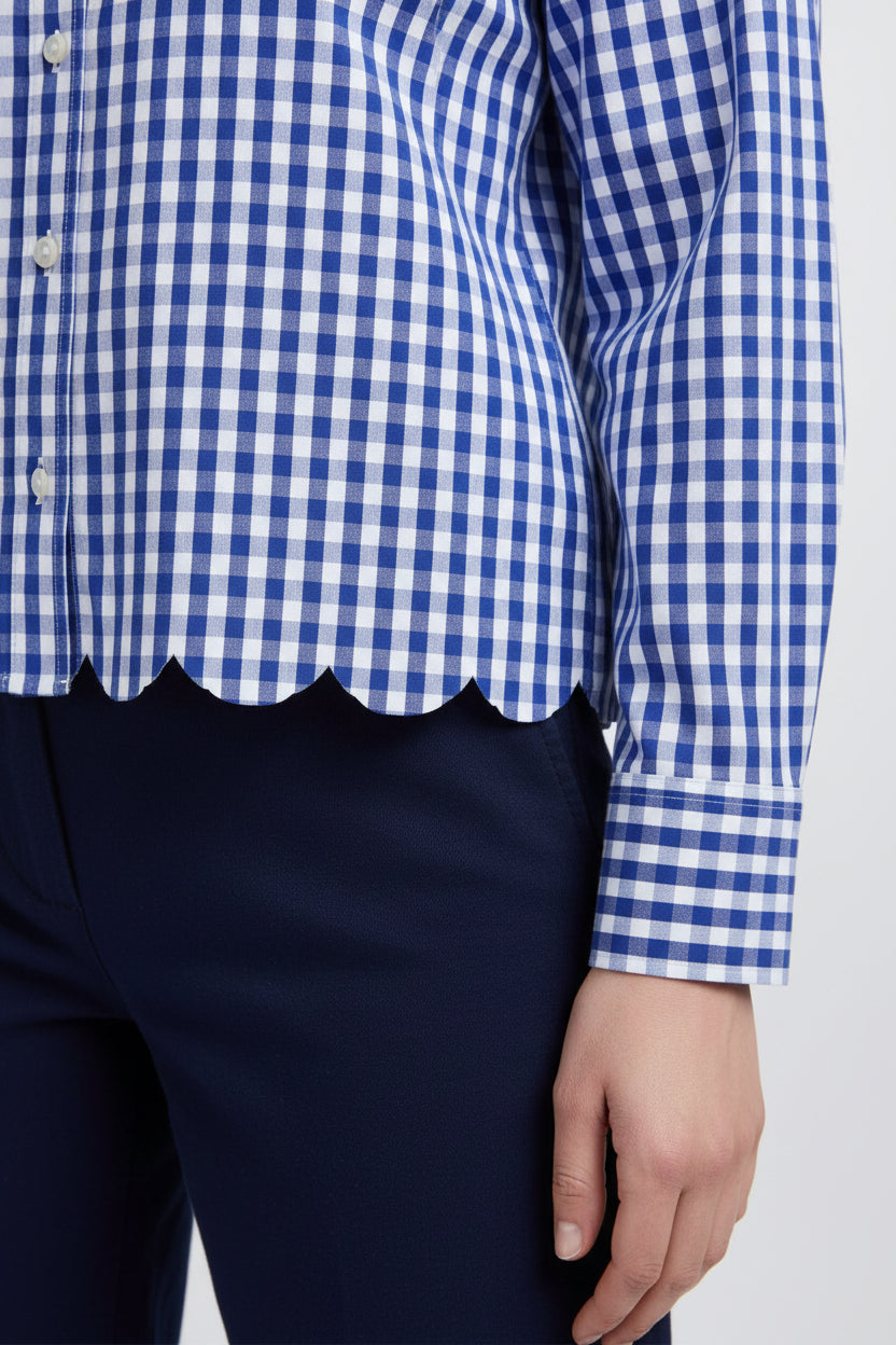 Scarlett Long Sleeve Shirt, Blue and White