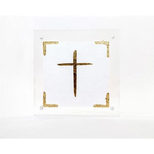 4x4 acrylic frames with paper saying-Cross