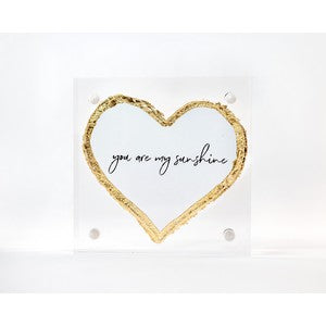 3x3 frame with heart- You are my sunshine