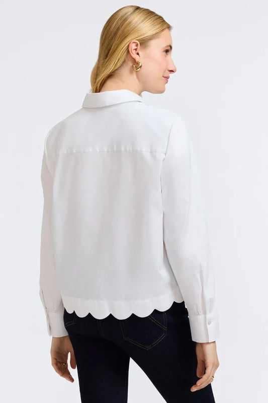 Scarlett Long Sleeve Matte White Shirt