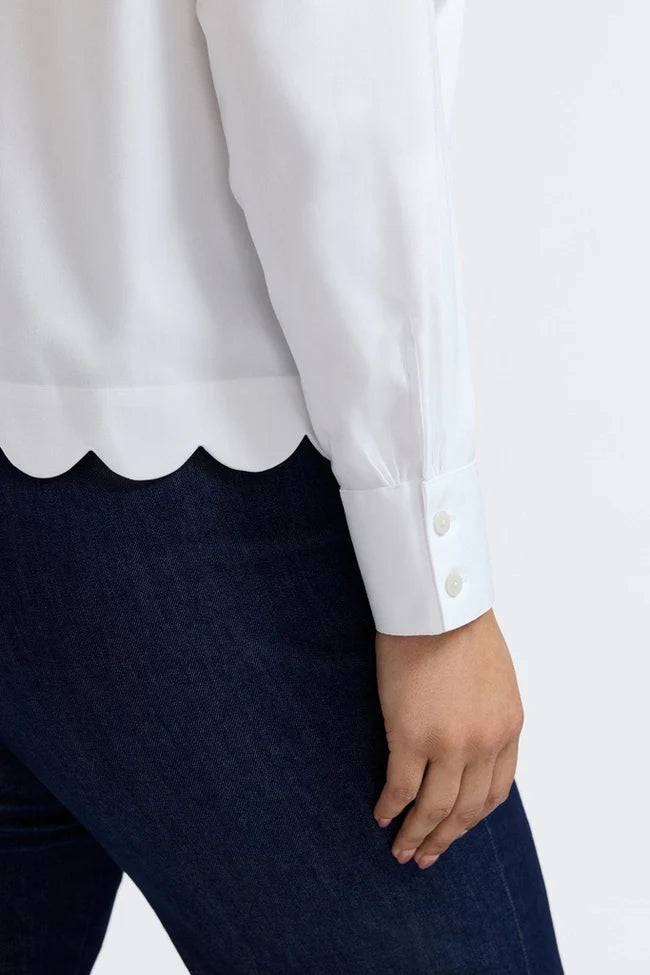 Scarlett Long Sleeve Matte White Shirt