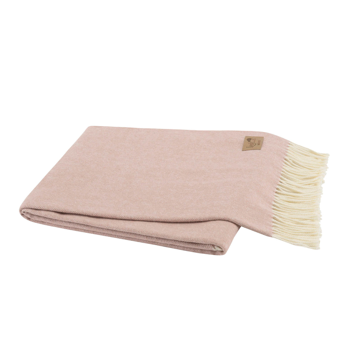 Italian Herringbone Throw, Rose Quartz