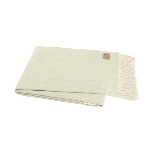 Italian Herringbone Throw, White Sage