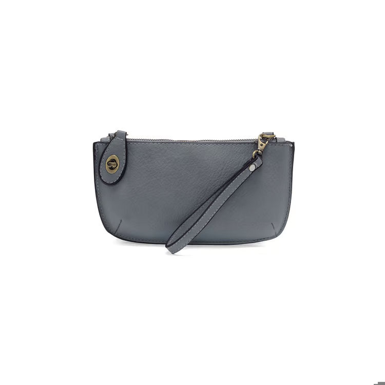 Blue Grey Mini Crossbody Wristlet Clutch