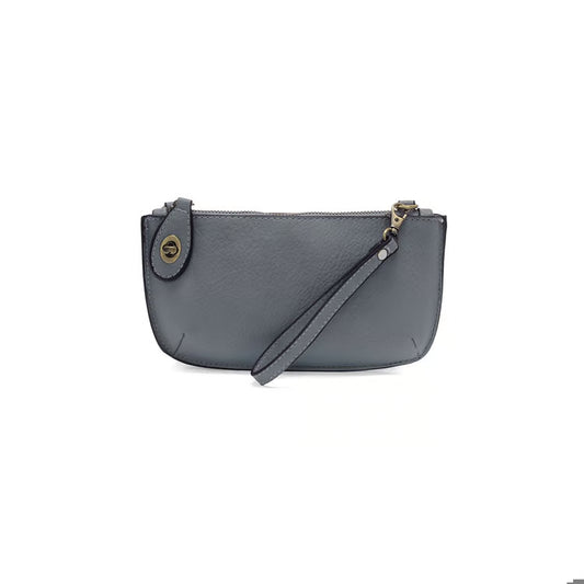 Blue Grey Mini Crossbody Wristlet Clutch