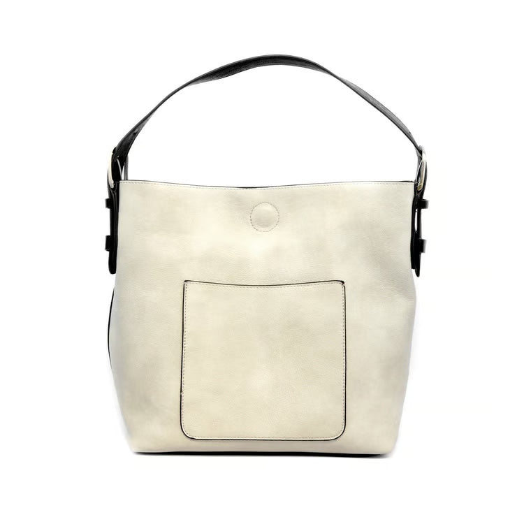 Stone Hobo Black Handle Handbag
