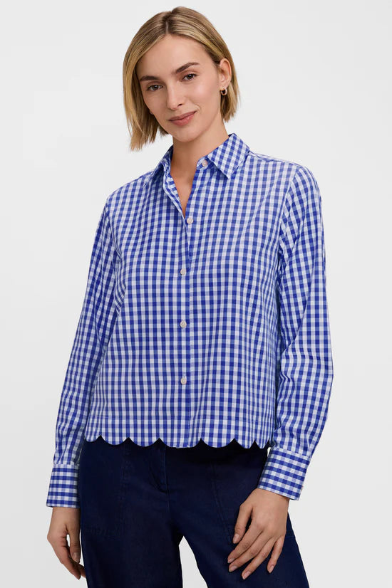Scarlett Long Sleeve Shirt, Blue and White