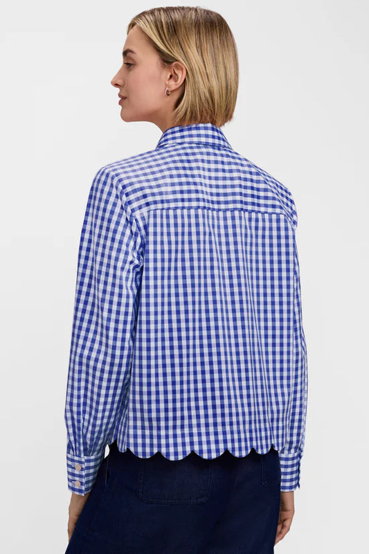 Scarlett Long Sleeve Shirt, Blue and White