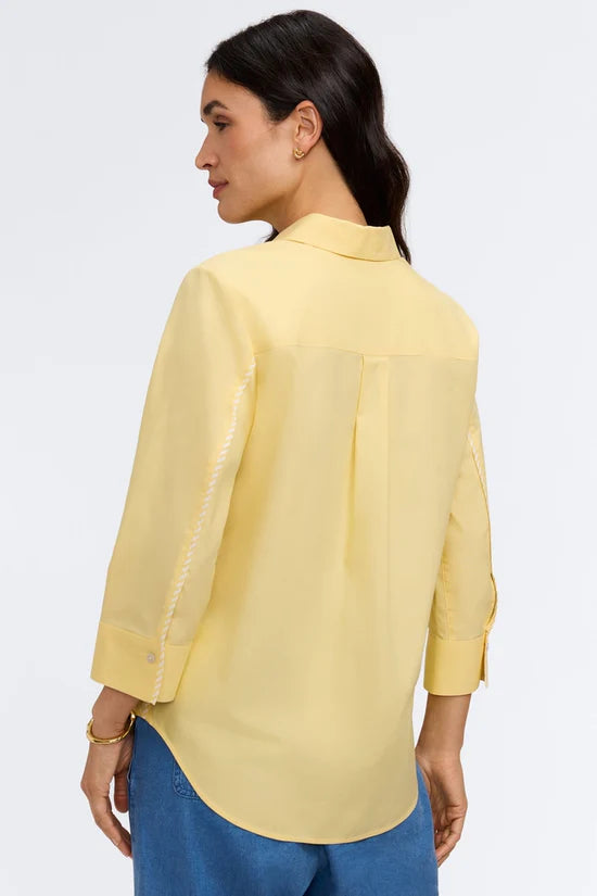 Marni No Iron Pinpoint 3/4 Sleeve Shirt, Lemon