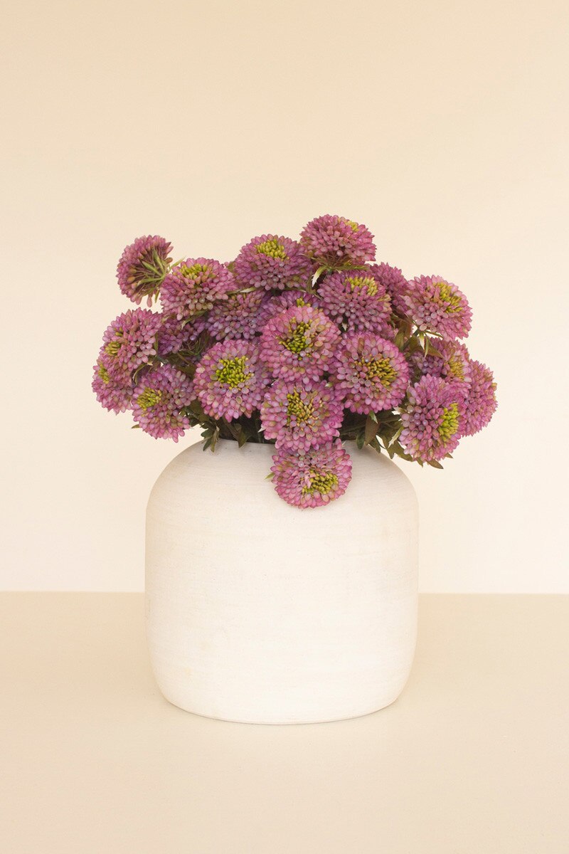 Bundle of 7 Artificial Purple Ball Dahlias