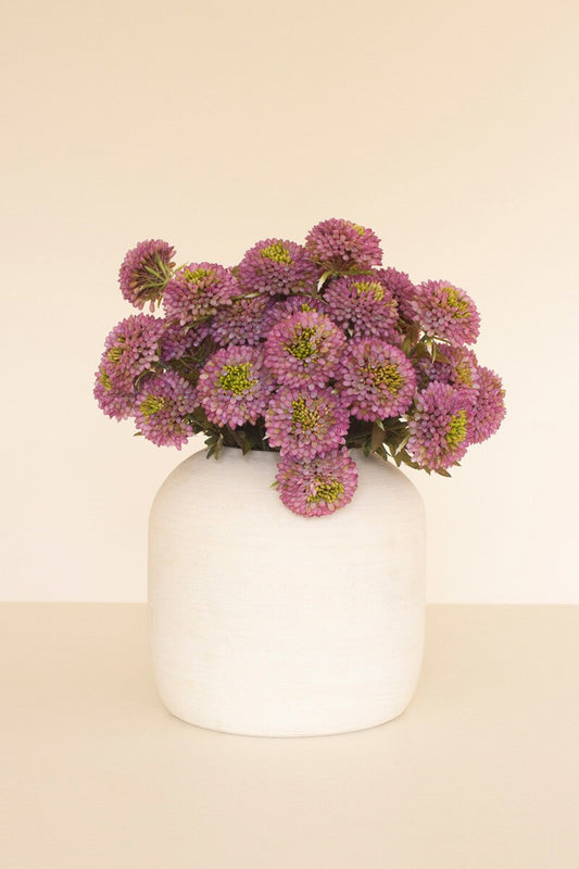Bundle of 7 Artificial Purple Ball Dahlias