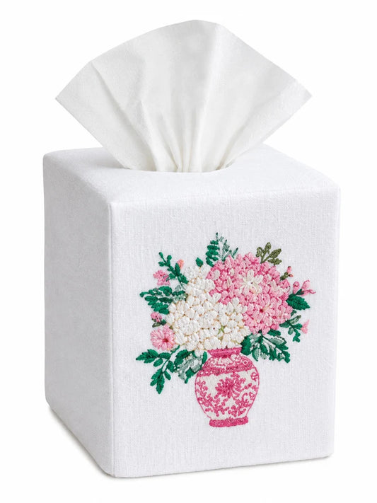 Tissue Box Cover, Ginger Jar Bouquet Pink