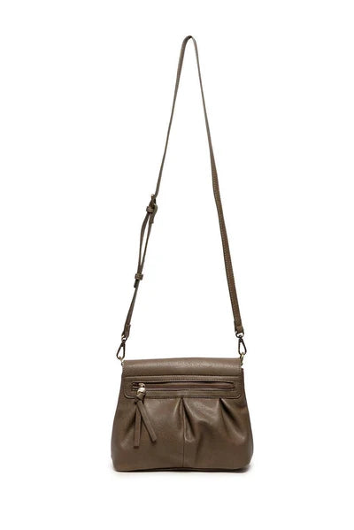 Adrienne Pleated Flap Crossbody, Olive