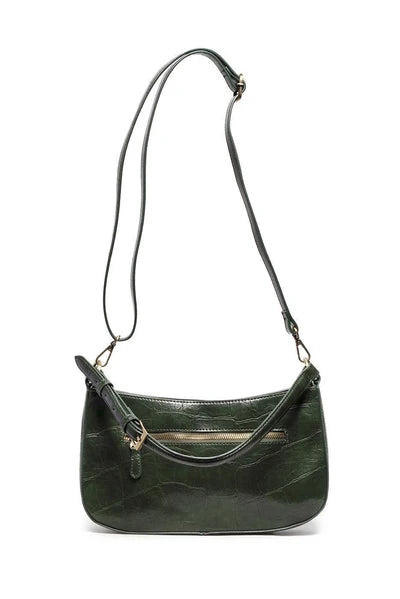 Erin Faux Croc Hobo, Bottle Green
