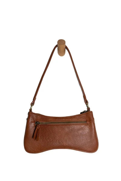 Nicolette Curved Crossbody, Cognac