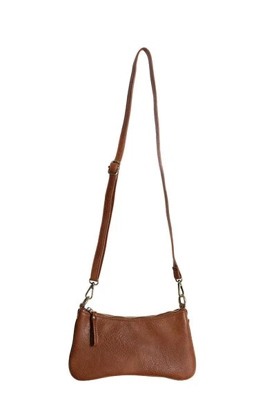 Nicolette Curved Crossbody, Cognac