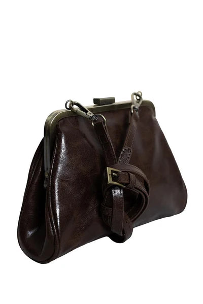 Elsa Small Frame Crossbody, Chocolate
