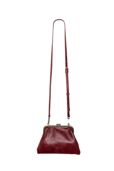 Elsa Small Frame Crossbody, Carmine Red