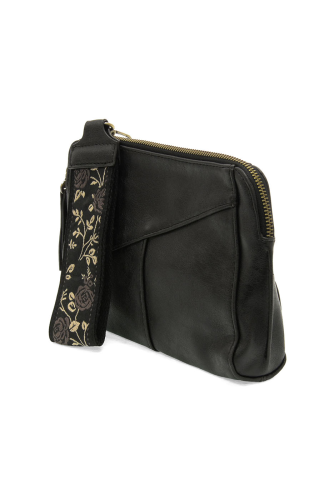 New Black Gigi Crossbody w/ Woven Wrist Strap