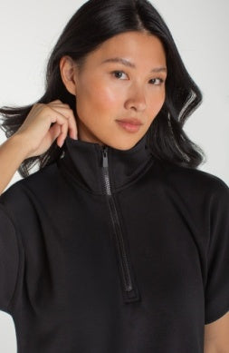 Half Zip Popover, Black