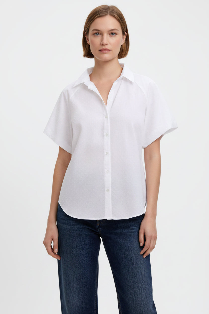 Paula Spuff Sleeve Shirt, White