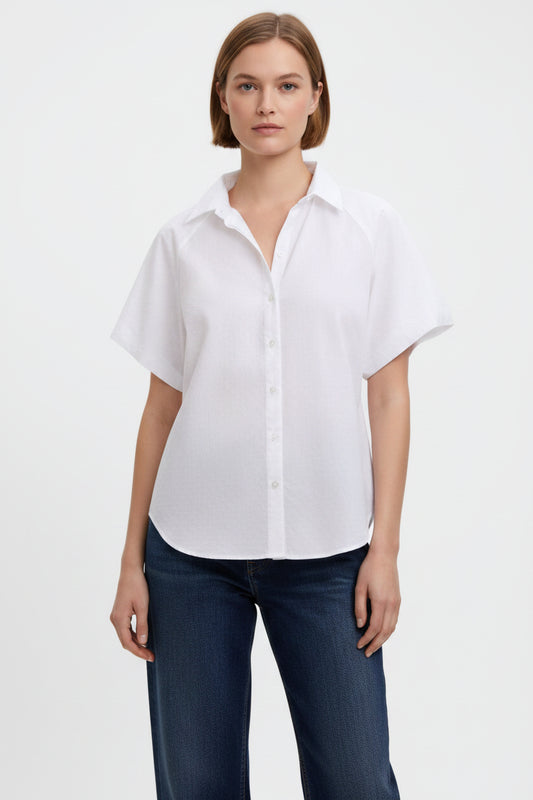 Paula Spuff Sleeve Shirt, White